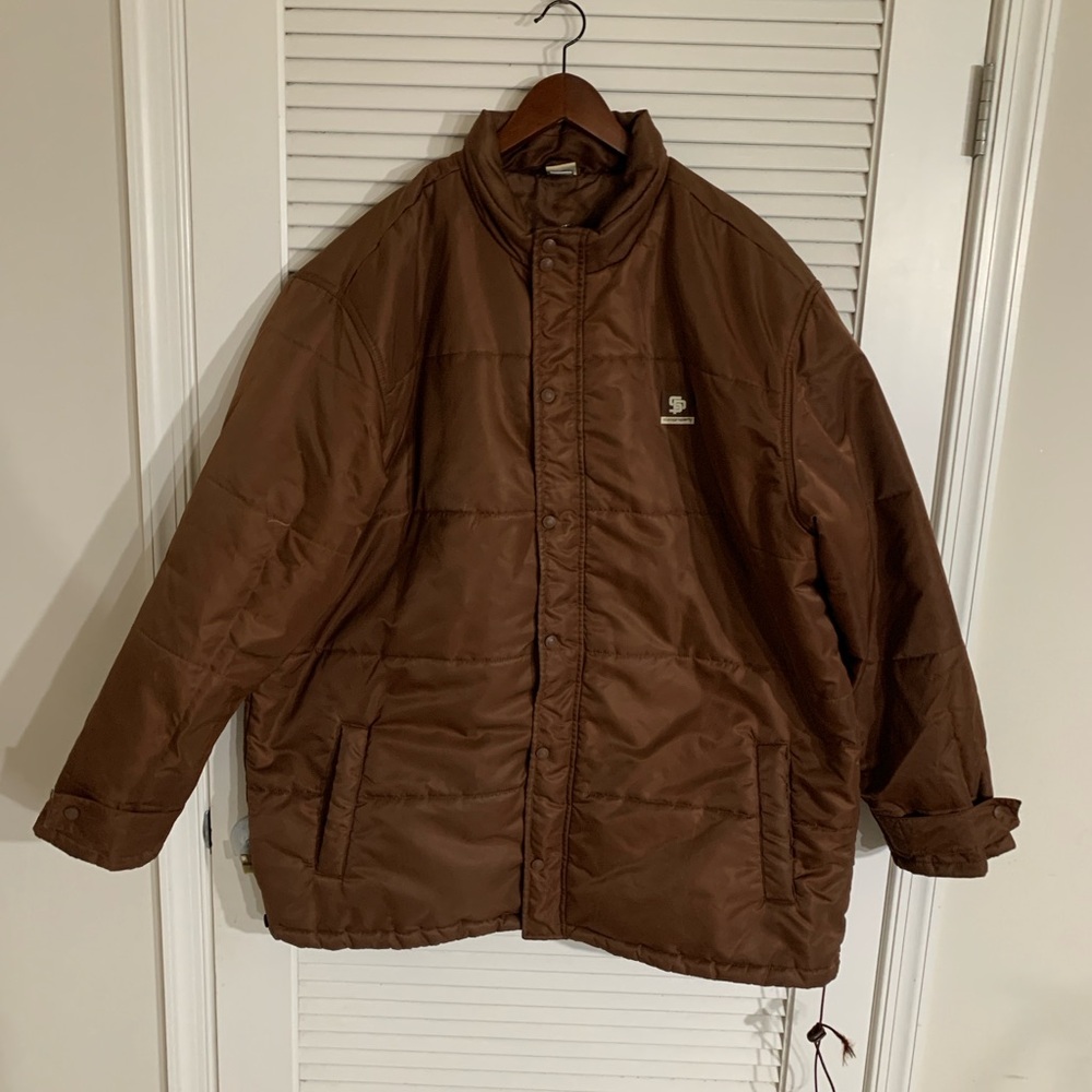 State Property Jacket Mens 3XL  Brown Full Snap Outdoor Coat RETRO